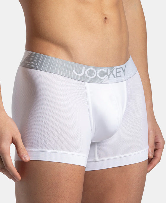 Microfiber Mesh Elastane Stretch Performance Trunk with StayDry Technology - White