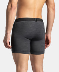 Microfiber Mesh Elastane Stretch Performance Boxer Brief with StayDry Technology - Black