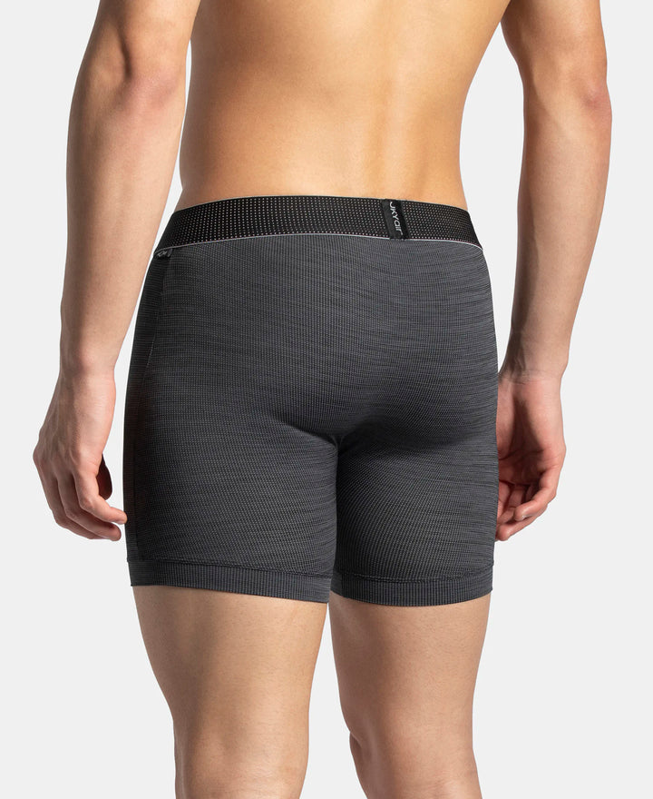 Microfiber Mesh Elastane Stretch Performance Boxer Brief with StayDry Technology - Black