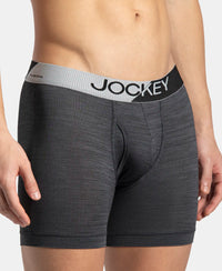 Microfiber Mesh Elastane Stretch Performance Boxer Brief with StayDry Technology - Black