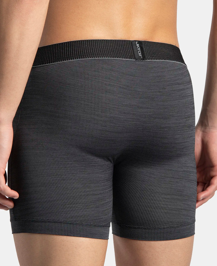 Microfiber Mesh Elastane Stretch Performance Boxer Brief with StayDry Technology - Black