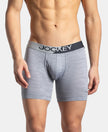 Microfiber Mesh Elastane Stretch Performance Boxer Brief with StayDry Technology - Mid Grey