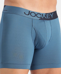 Microfiber Mesh Elastane Stretch Performance Boxer Brief with StayDry Technology - Move Blue