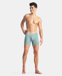 Microfiber Mesh Elastane Stretch Performance Boxer Brief with StayDry Technology - New Burg Green