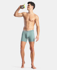 Microfiber Mesh Elastane Stretch Performance Boxer Brief with StayDry Technology - New Burg Green