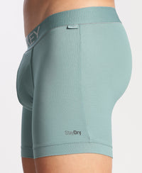 Microfiber Mesh Elastane Stretch Performance Boxer Brief with StayDry Technology - New Burg Green