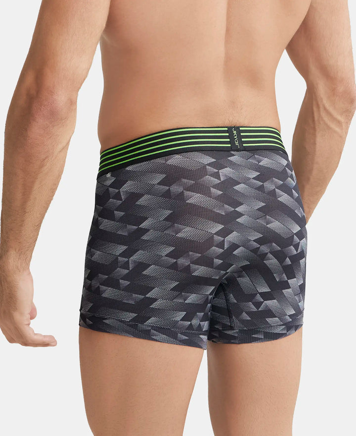 Microfiber Mesh Elastane Stretch Printed Performance Trunk with StayDry Technology - Black print