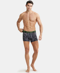 Microfiber Mesh Elastane Stretch Printed Performance Trunk with StayDry Technology - Black print