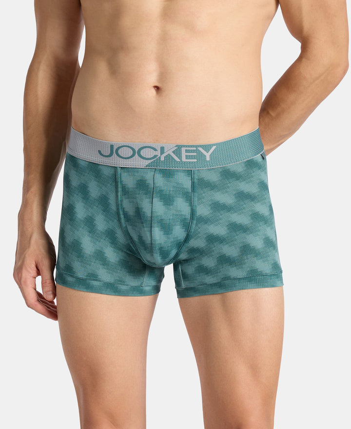 Microfiber Mesh Elastane Stretch Printed Performance Trunk with StayDry Technology - Burg Green
