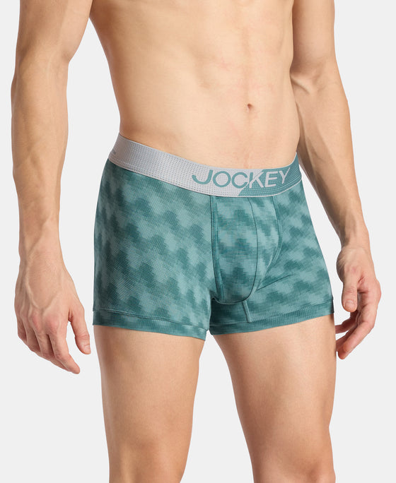 Microfiber Mesh Elastane Stretch Printed Performance Trunk with StayDry Technology - Burg Green
