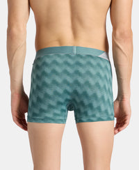 Microfiber Mesh Elastane Stretch Printed Performance Trunk with StayDry Technology - Burg Green
