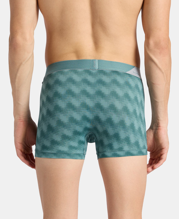 Microfiber Mesh Elastane Stretch Printed Performance Trunk with StayDry Technology - Burg Green