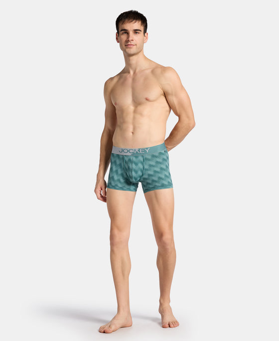 Microfiber Mesh Elastane Stretch Printed Performance Trunk with StayDry Technology - Burg Green