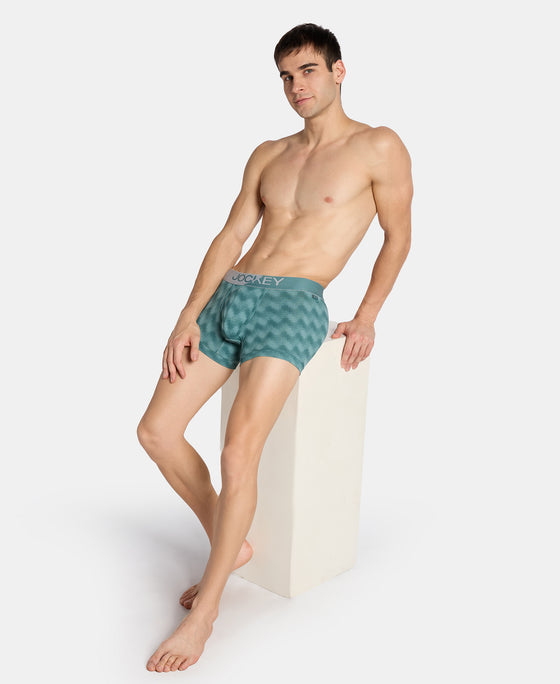 Microfiber Mesh Elastane Stretch Printed Performance Trunk with StayDry Technology - Burg Green