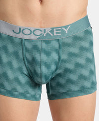 Microfiber Mesh Elastane Stretch Printed Performance Trunk with StayDry Technology - Burg Green