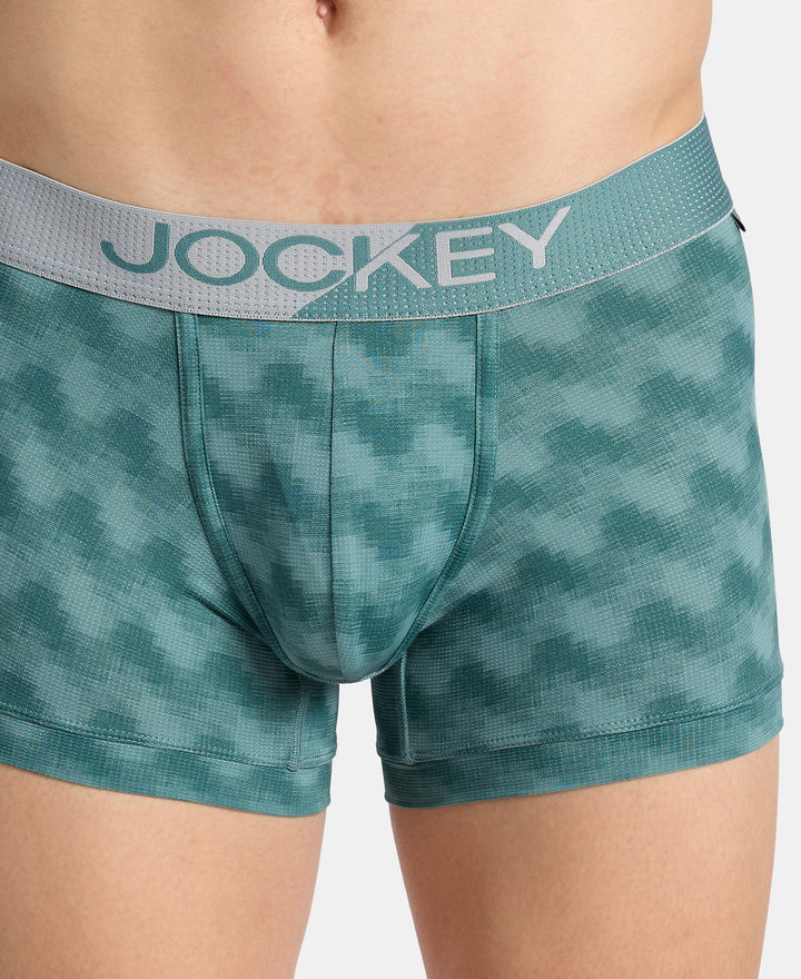 Microfiber Mesh Elastane Stretch Printed Performance Trunk with StayDry Technology - Burg Green