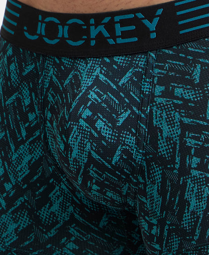 Microfiber Mesh Elastane Stretch Printed Performance Trunk with StayDry Technology - Ocean Depth