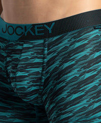 Microfiber Mesh Elastane Stretch Printed Performance Trunk with StayDry Technology - Ocean Depth