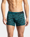 Microfiber Mesh Elastane Stretch Printed Performance Trunk with StayDry Technology - Ocean Depth