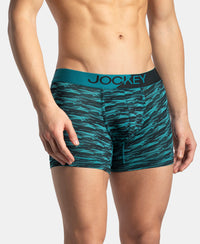 Microfiber Mesh Elastane Stretch Printed Performance Trunk with StayDry Technology - Ocean Depth