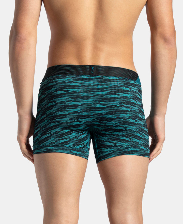 Microfiber Mesh Elastane Stretch Printed Performance Trunk with StayDry Technology - Ocean Depth