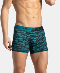 Microfiber Mesh Elastane Stretch Printed Performance Trunk with StayDry Technology - Ocean Depth