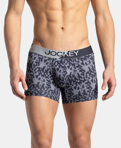 Microfiber Mesh Elastane Stretch Printed Performance Trunk with StayDry Technology - True Navy