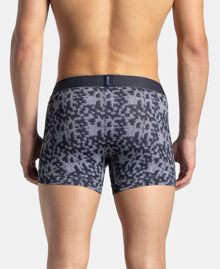 Microfiber Mesh Elastane Stretch Printed Performance Trunk with StayDry Technology - True Navy