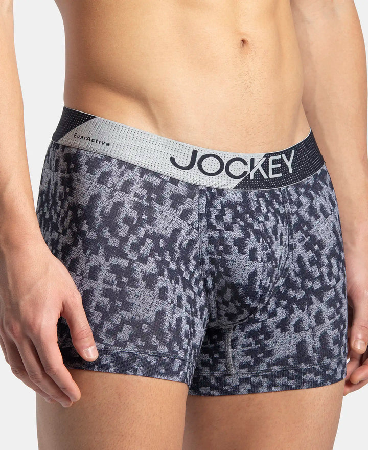 Microfiber Mesh Elastane Stretch Printed Performance Trunk with StayDry Technology - True Navy