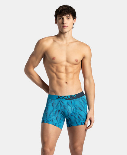 Microfiber Mesh Elastane Stretch Printed Performance Trunk with StayDry Technology - Tropical Sea