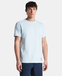 Super Combed Cotton Blend Solid Round Neck Half Sleeve T-Shirt with Breathable Mesh - Skyway