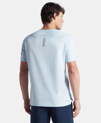 Super Combed Cotton Blend Solid Round Neck Half Sleeve T-Shirt with Breathable Mesh - Skyway