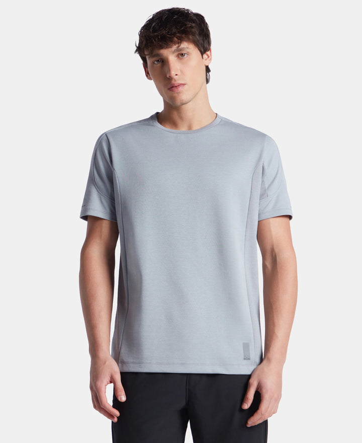Super Combed Cotton Blend Solid Round Neck Half Sleeve T-Shirt with Breathable Mesh - Weathervane