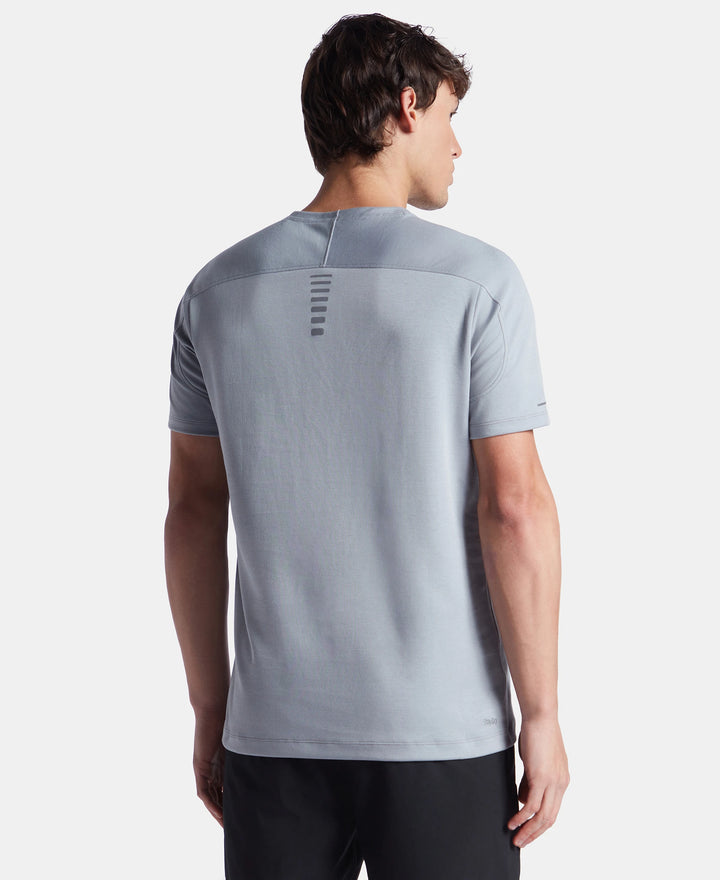 Super Combed Cotton Blend Solid Round Neck Half Sleeve T-Shirt with Breathable Mesh - Weathervane