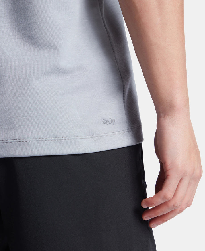 Super Combed Cotton Blend Solid Round Neck Half Sleeve T-Shirt with Breathable Mesh - Weathervane