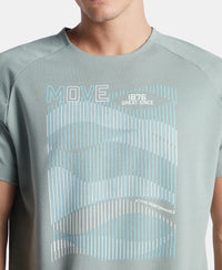 Super Combed Cotton Blend Graphic Printed Round Neck Half Sleeve T-Shirt with Stay Fresh Treatment - Iceberg Green