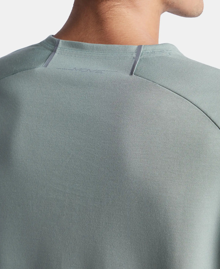 Super Combed Cotton Blend Graphic Printed Round Neck Half Sleeve T-Shirt with Stay Fresh Treatment - Iceberg Green