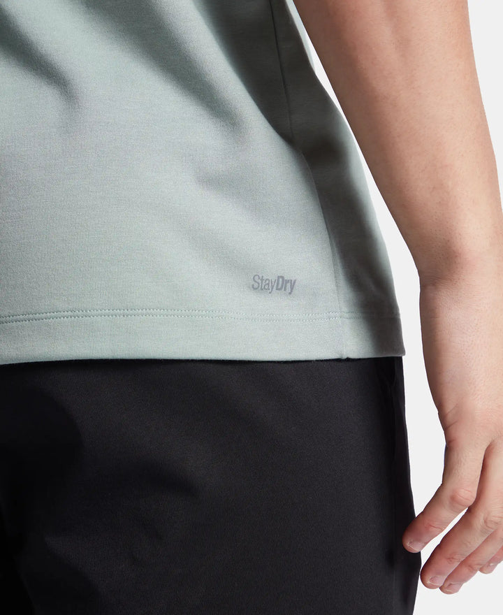 Super Combed Cotton Blend Graphic Printed Round Neck Half Sleeve T-Shirt with Stay Fresh Treatment - Iceberg Green