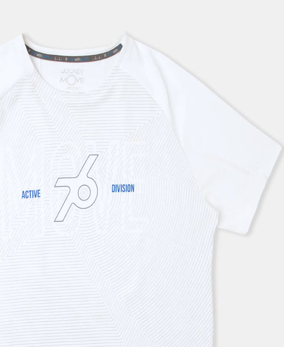 Super Combed Cotton Blend Graphic Printed Round Neck Half Sleeve T-Shirt with Stay Fresh Treatment - White New