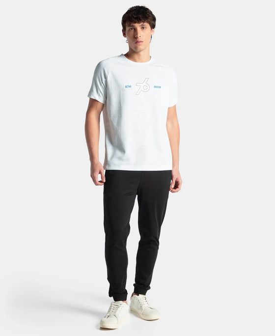 Super Combed Cotton Blend Graphic Printed Round Neck Half Sleeve T-Shirt with Stay Fresh Treatment - White New