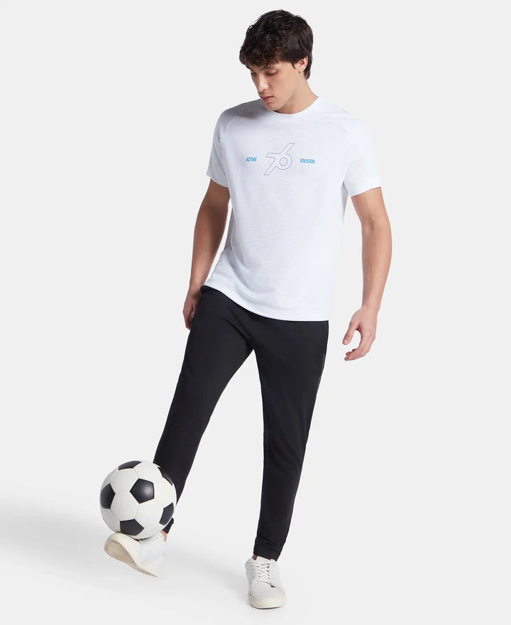 Super Combed Cotton Blend Graphic Printed Round Neck Half Sleeve T-Shirt with Stay Fresh Treatment - White New
