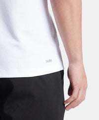 Super Combed Cotton Blend Graphic Printed Round Neck Half Sleeve T-Shirt with Stay Fresh Treatment - White New