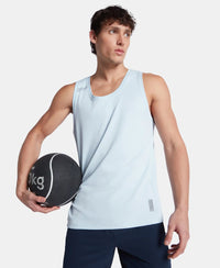 Super Combed Cotton Blend Solid Performance Tank Top with Breathable Mesh - Skyway