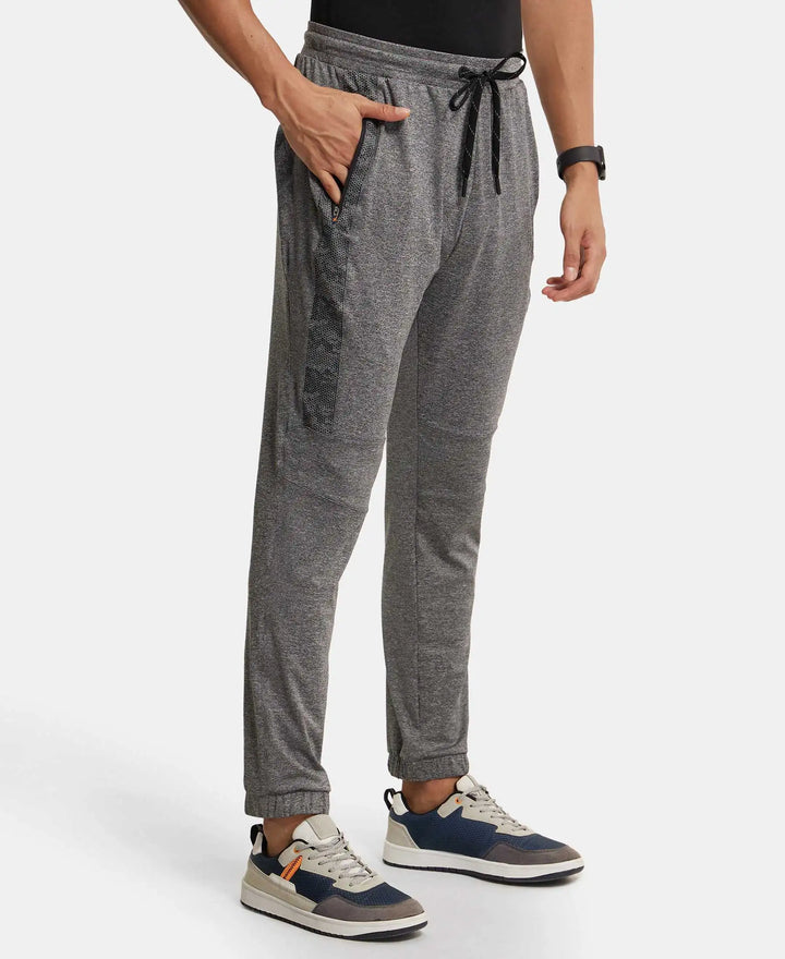 Microfiber Elastane Stretch Jogger with Zipper Pockets and StayDry Treatment - Black Grindle-2