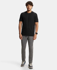 Microfiber Elastane Stretch Jogger with Zipper Pockets and StayDry Treatment - Black Grindle-4