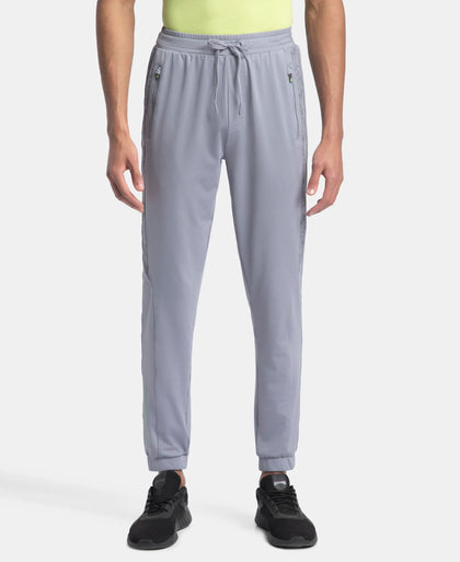 Microfiber Elastane Stretch Jogger with Zipper Pockets and StayDry Treatment - CP Grey