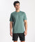 Microfiber Fabric Round Neck Half Sleeve Tshirt with Breathable Mesh - Silver Pine