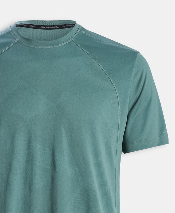 Microfiber Fabric Round Neck Half Sleeve Tshirt with Breathable Mesh - Silver Pine