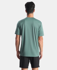 Microfiber Fabric Round Neck Half Sleeve Tshirt with Breathable Mesh - Silver Pine