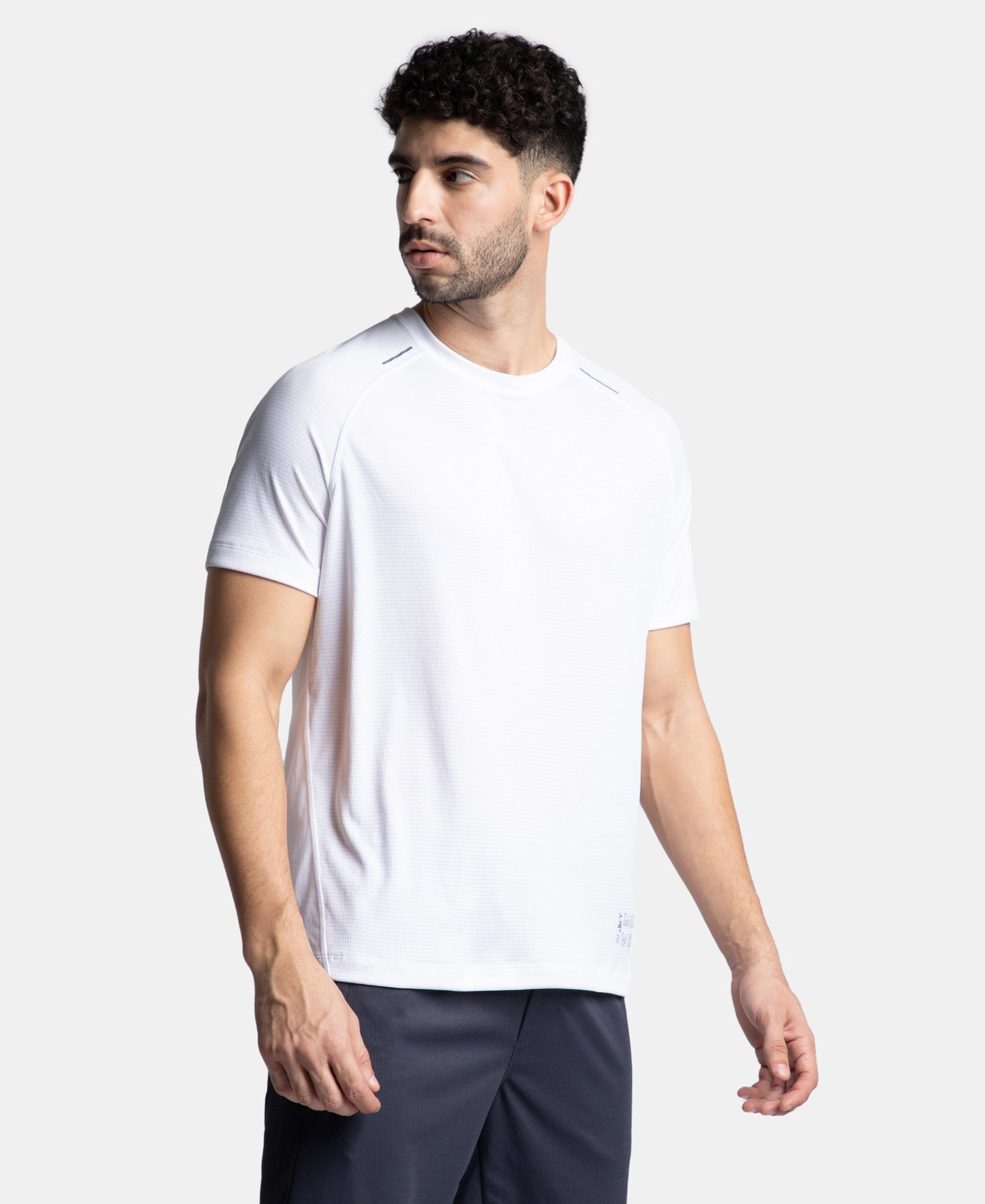 Lightweight Microfiber Solid Round Neck Half Sleeve T-Shirt with Breathable Mesh - White